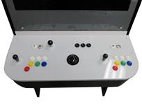 1205 2-player, yellow buttons, green buttons, blue buttons, red buttons, black trackball, black trim, classic
